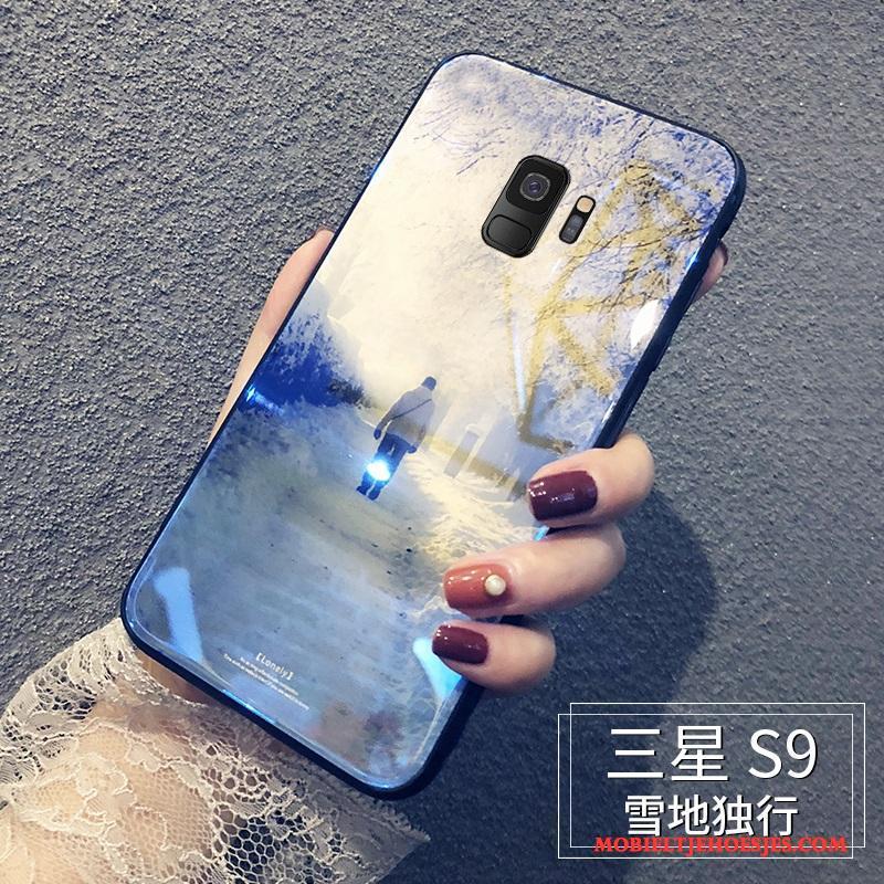 Samsung Galaxy S9 Blauw All Inclusive Glas Ster Hoesje Telefoon Anti-fall Trendy Merk