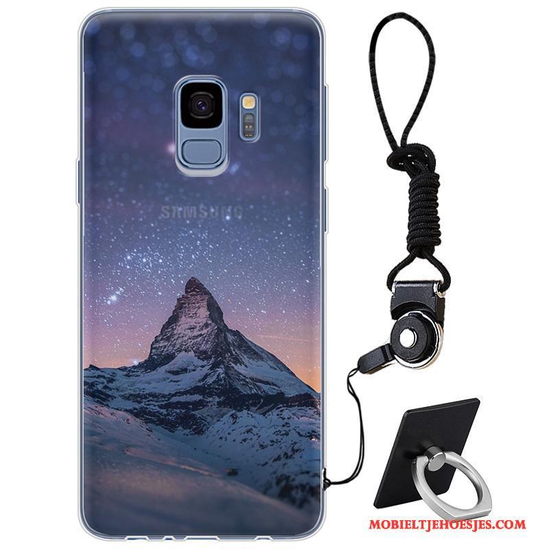 Samsung Galaxy S9 Eenvoudige Zacht Hoesje Telefoon Siliconen Trendy Merk Blauw Elegante