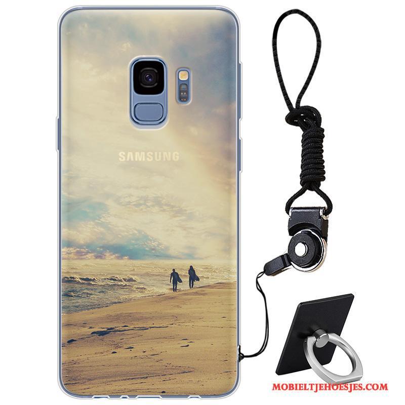 Samsung Galaxy S9 Eenvoudige Zacht Hoesje Telefoon Siliconen Trendy Merk Blauw Elegante