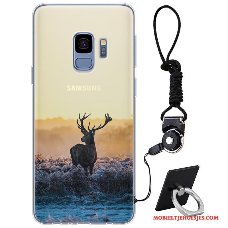 Samsung Galaxy S9 Eenvoudige Zacht Hoesje Telefoon Siliconen Trendy Merk Blauw Elegante