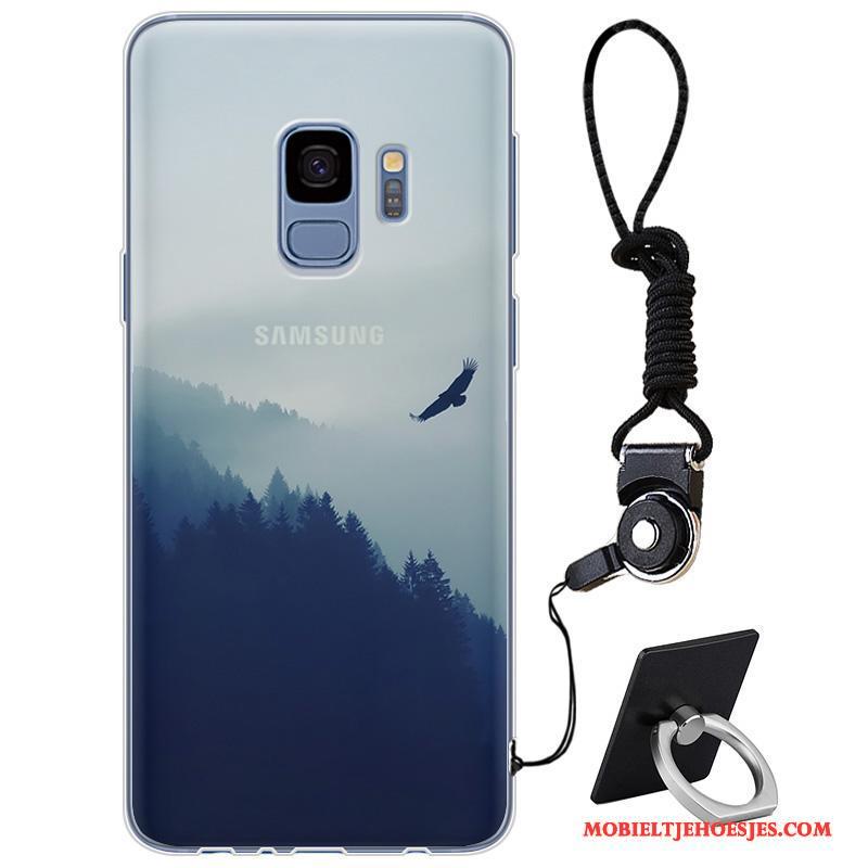 Samsung Galaxy S9 Eenvoudige Zacht Hoesje Telefoon Siliconen Trendy Merk Blauw Elegante