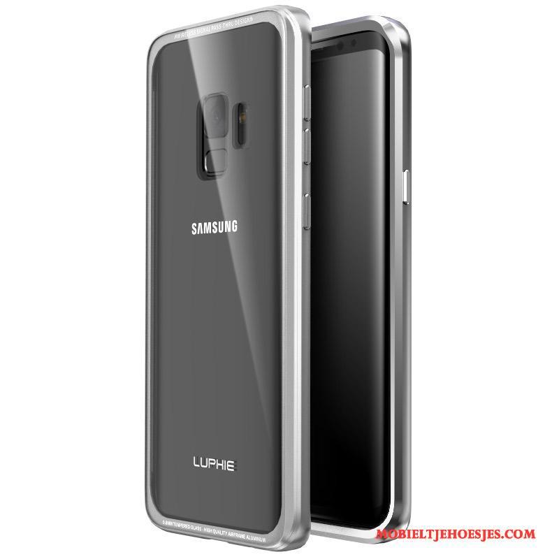 Samsung Galaxy S9 Hoes Hoesje Omlijsting Bescherming Achterklep Metaal Purper