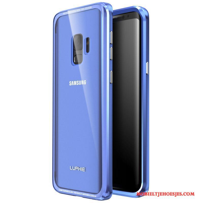 Samsung Galaxy S9 Hoes Hoesje Omlijsting Bescherming Achterklep Metaal Purper
