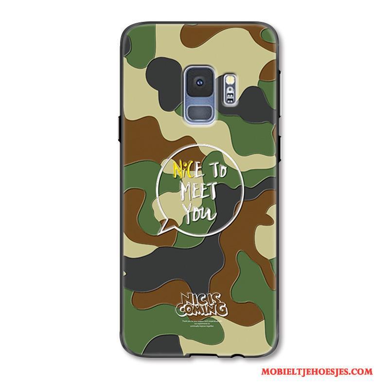 Samsung Galaxy S9 Hoesje All Inclusive Scheppend Bescherming Groen Camouflage Blauw Trend