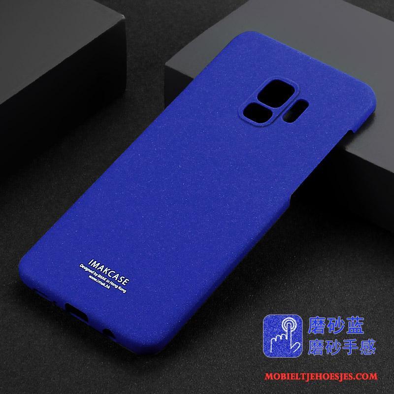 Samsung Galaxy S9 Hoesje Antislip Ondersteuning Blauw Trend Denim Bescherming