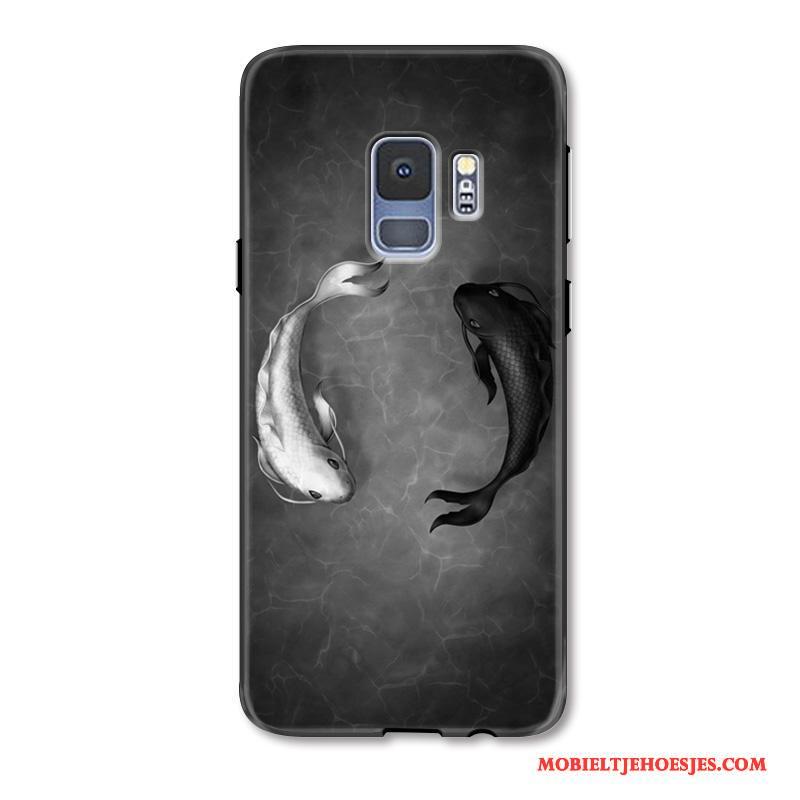 Samsung Galaxy S9+ Hoesje Bescherming Karper Anti-fall Chinese Stijl Hoes Ster Reliëf