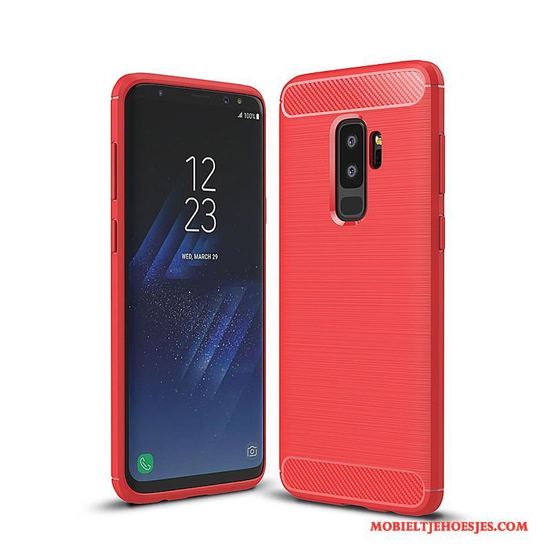Samsung Galaxy S9+ Hoesje Blauw Zacht Bescherming Fiber Hoes Siliconen All Inclusive