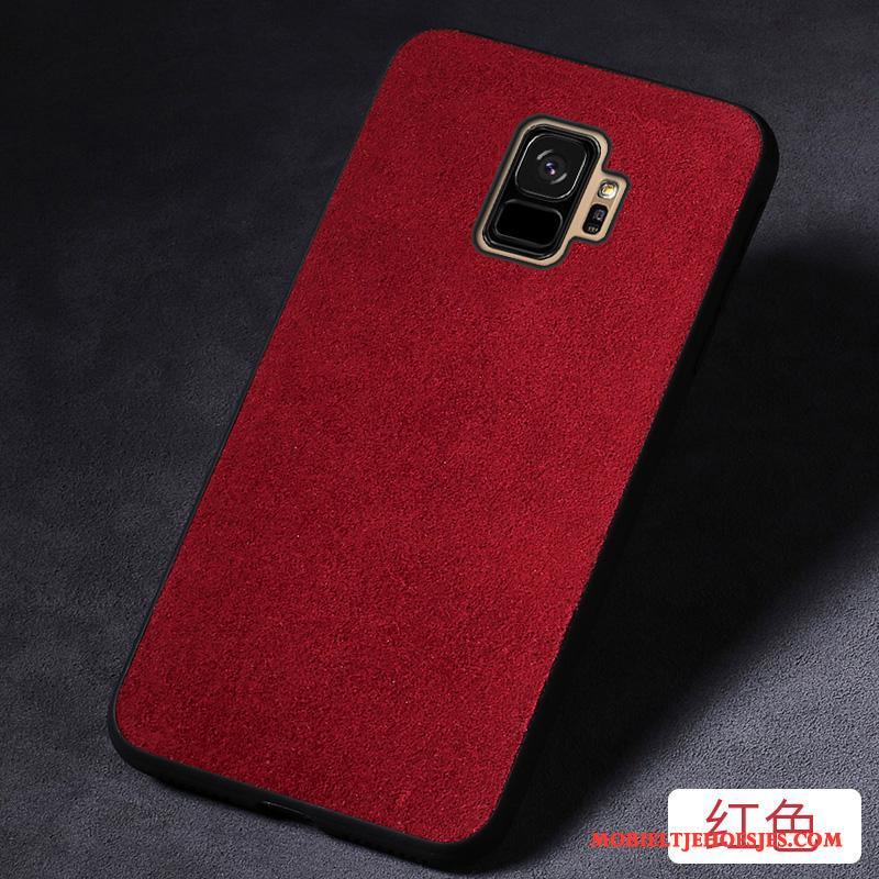 Samsung Galaxy S9 Hoesje Persoonlijk Scheppend Ster Wijnrood Anti-fall All Inclusive Suede