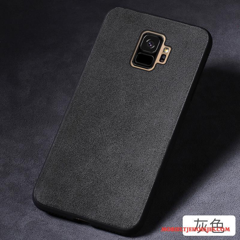Samsung Galaxy S9 Hoesje Persoonlijk Scheppend Ster Wijnrood Anti-fall All Inclusive Suede