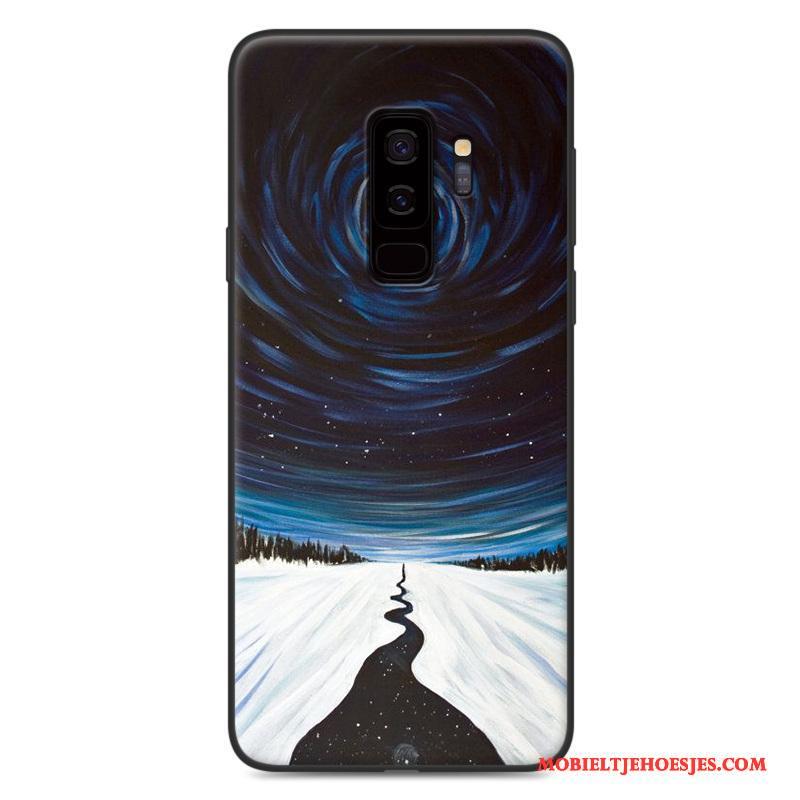 Samsung Galaxy S9 Hoesje Telefoon Bescherming Schrobben Spotprent Zacht Grijs Ster