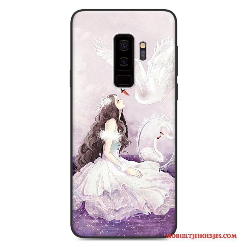 Samsung Galaxy S9 Hoesje Telefoon Bescherming Schrobben Spotprent Zacht Grijs Ster