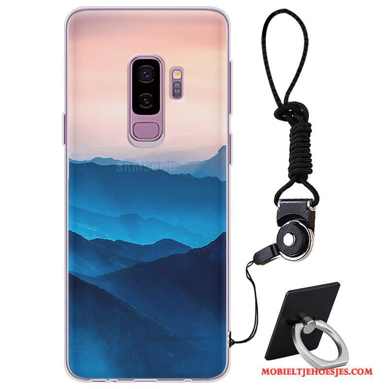 Samsung Galaxy S9+ Hoesje Telefoon Purper Siliconen Persoonlijk Bescherming Ster Trendy Merk