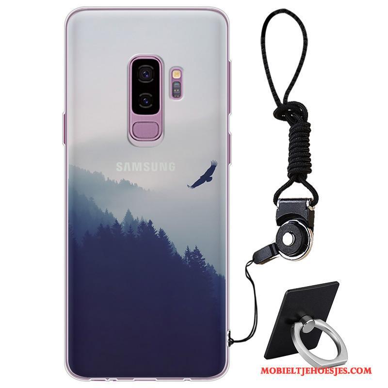 Samsung Galaxy S9+ Hoesje Telefoon Purper Siliconen Persoonlijk Bescherming Ster Trendy Merk