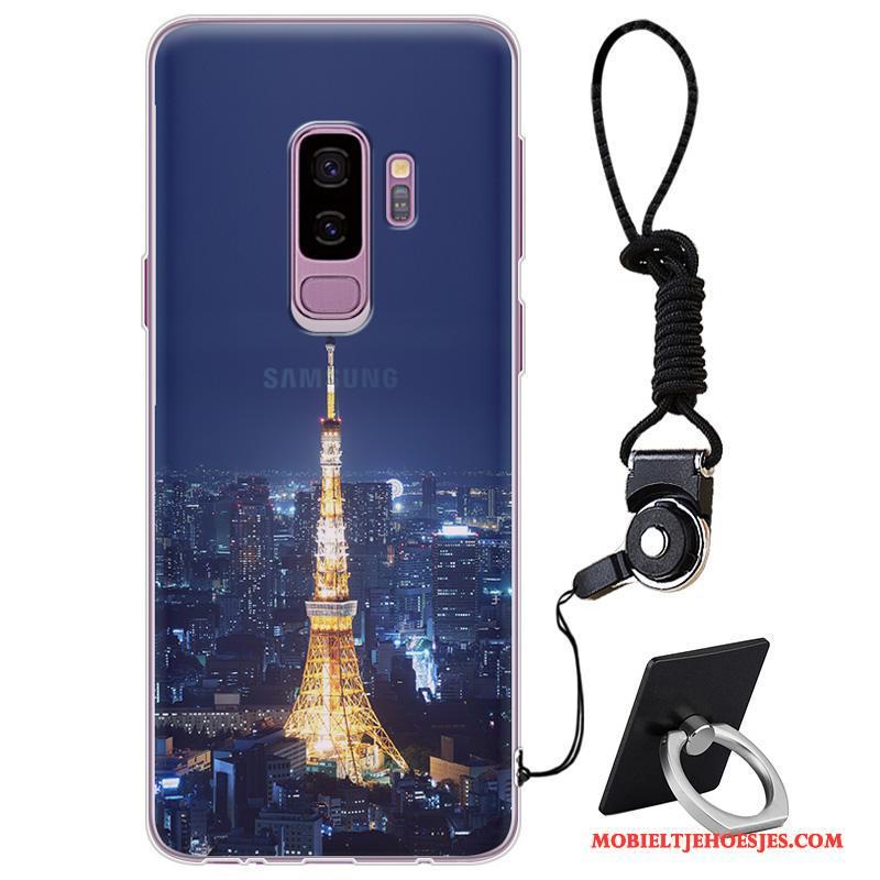 Samsung Galaxy S9+ Hoesje Telefoon Purper Siliconen Persoonlijk Bescherming Ster Trendy Merk