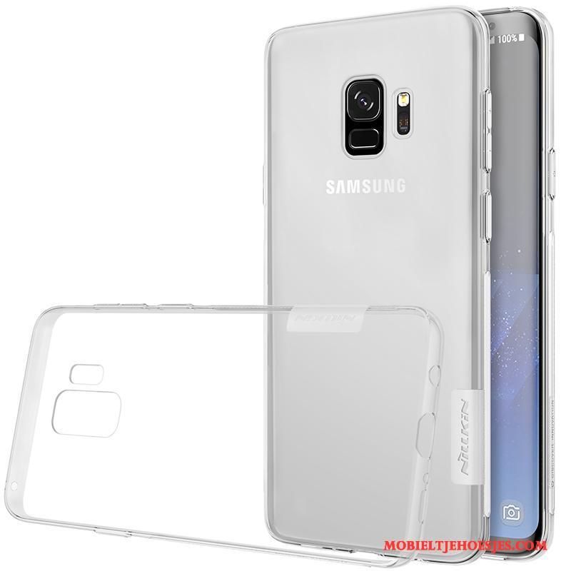 Samsung Galaxy S9+ Hoesje Zacht All Inclusive Grijs Hoes Doorzichtig Ster Goud
