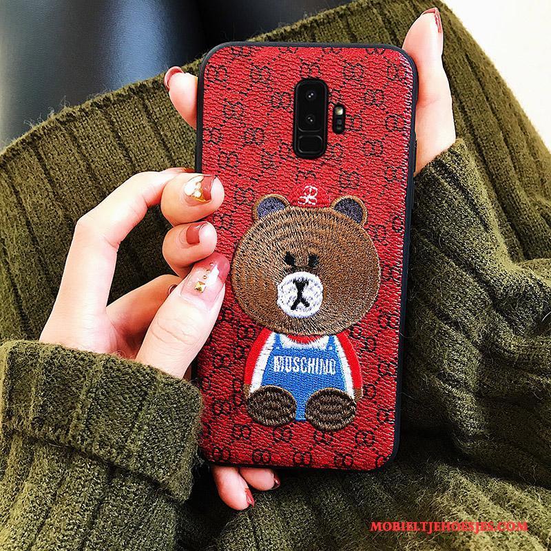 Samsung Galaxy S9+ Scheppend Hoesje Telefoon All Inclusive Beren Rood Ster Borduurwerk