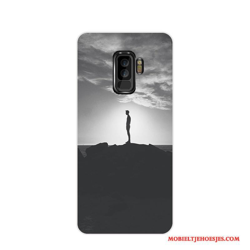 Samsung Galaxy S9+ Scheppend Landschap Hoesje Telefoon Lichtblauw Zacht Dun Kunst