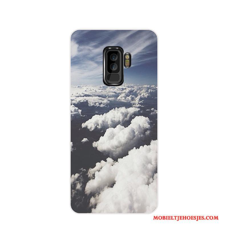 Samsung Galaxy S9+ Scheppend Landschap Hoesje Telefoon Lichtblauw Zacht Dun Kunst