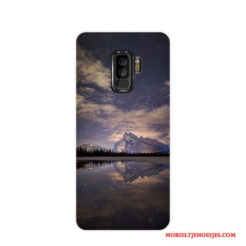 Samsung Galaxy S9+ Scheppend Landschap Hoesje Telefoon Lichtblauw Zacht Dun Kunst