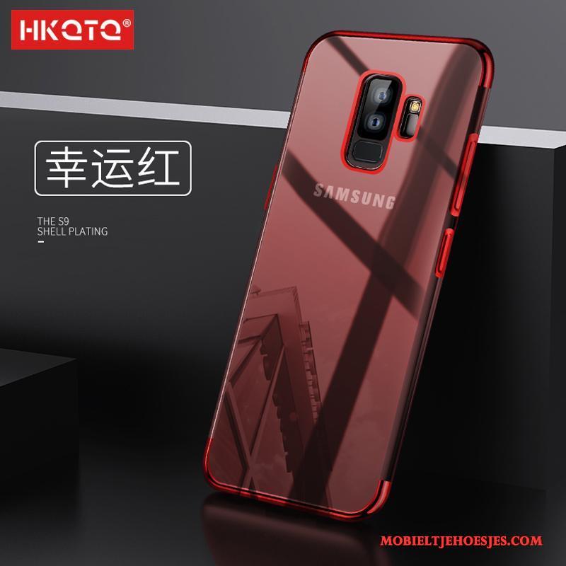 Samsung Galaxy S9+ Siliconen Bescherming All Inclusive Hoesje Telefoon Rood Ster Anti-fall