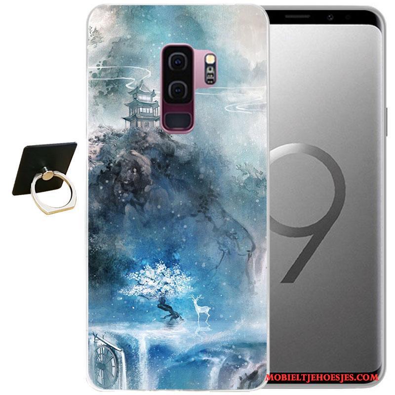 Samsung Galaxy S9+ Ster Zacht Bescherming Spotprent Hoesje Telefoon Roze Wind