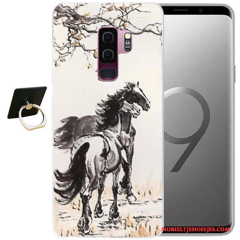 Samsung Galaxy S9+ Ster Zacht Bescherming Spotprent Hoesje Telefoon Roze Wind