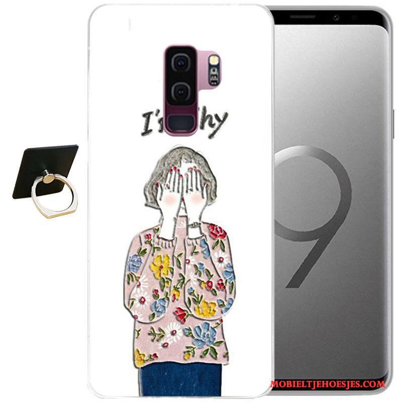 Samsung Galaxy S9+ Ster Zacht Bescherming Spotprent Hoesje Telefoon Roze Wind