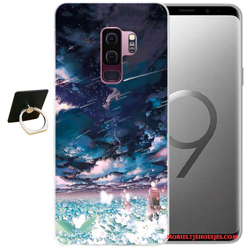 Samsung Galaxy S9+ Ster Zacht Bescherming Spotprent Hoesje Telefoon Roze Wind