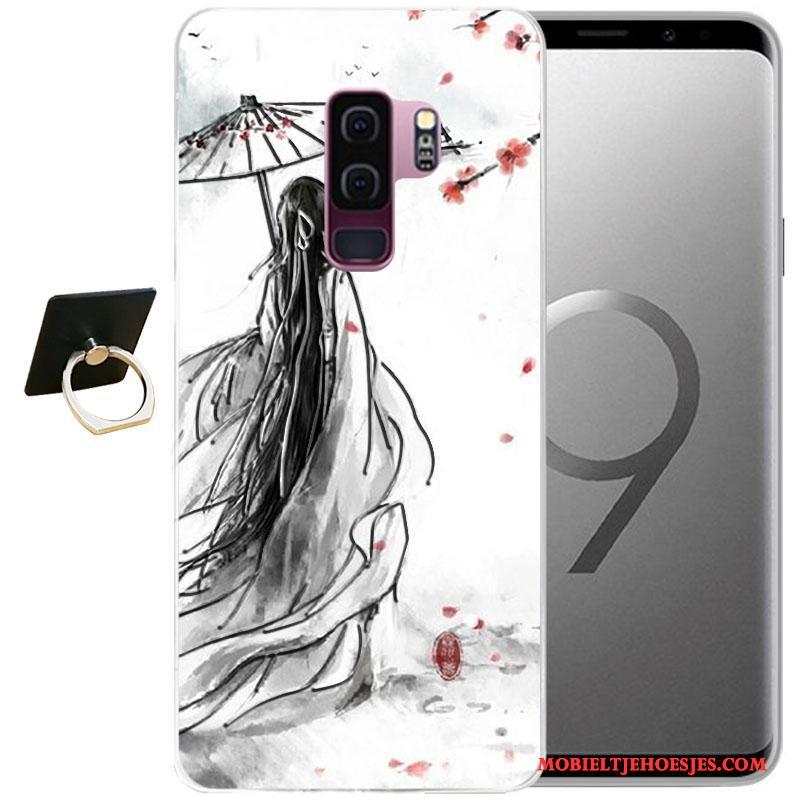 Samsung Galaxy S9+ Ster Zacht Bescherming Spotprent Hoesje Telefoon Roze Wind