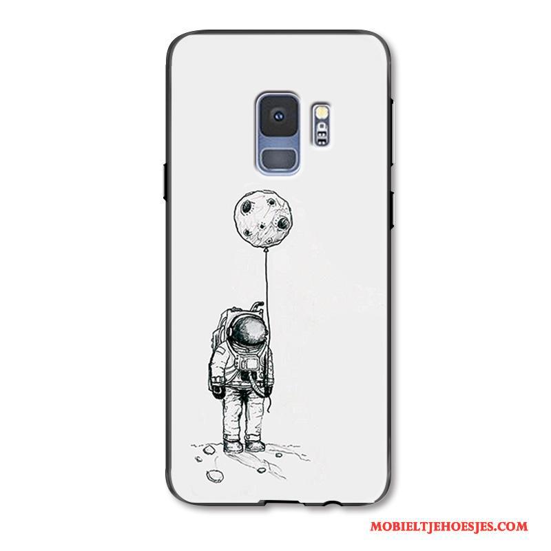 Samsung Galaxy S9+ Wit Spotprent Reliëf Hoesje Telefoon Ster Hanger Scheppend