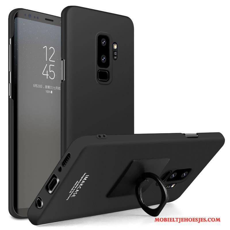 Samsung Galaxy S9+ Zwart Schrobben Hoesje Trend Scheppend Denim Bescherming