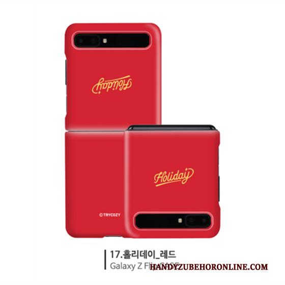 Samsung Z Flip Bescherming Eenvoudige Hard Rood Hoesje Purper Telefoon