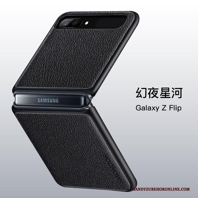 Samsung Z Flip Bescherming Siliconen Hoesje Echt Leer All Inclusive Spleet Telefoon