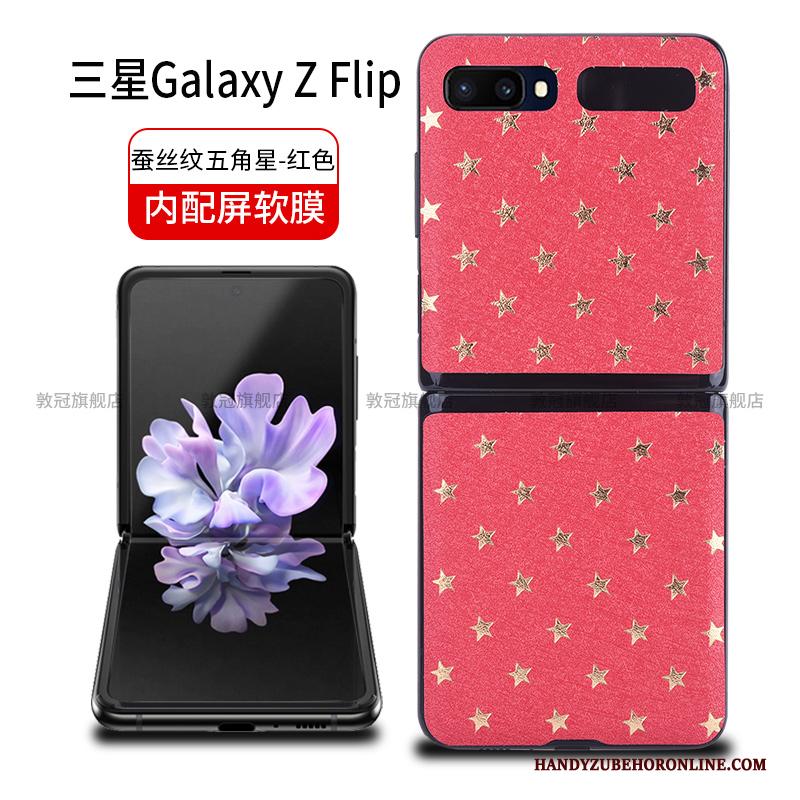 Samsung Z Flip Hoesje Skärmskydd Anti-fall Mobiele Telefoon Leren Etui Leer Tempereren Bescherming