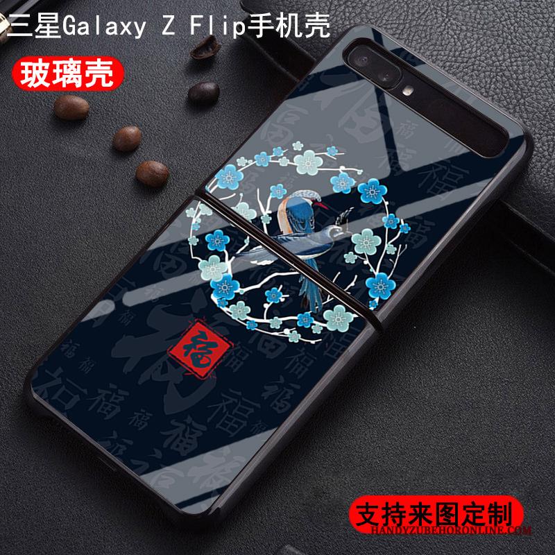 Samsung Z Flip Ster Chinese Stijl Vouw Zwart Bescherming Patroon Hoesje Telefoon