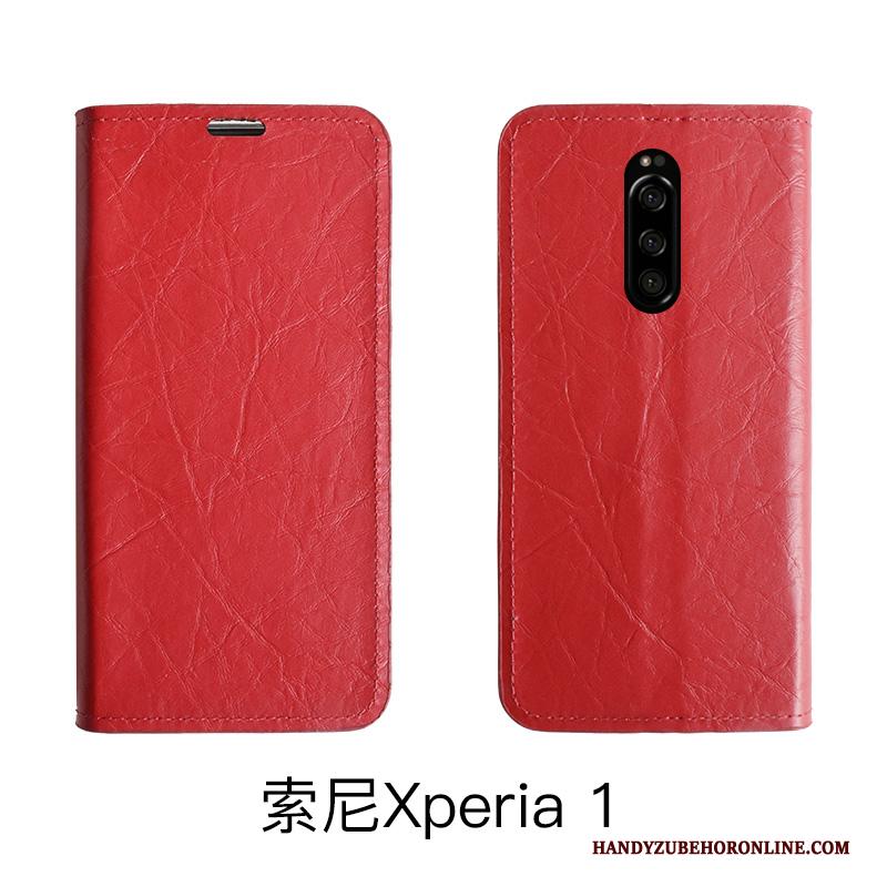 Sony Xperia 1 Bescherming Hoes Anti-fall Eenvoudige Hoesje Telefoon Folio All Inclusive