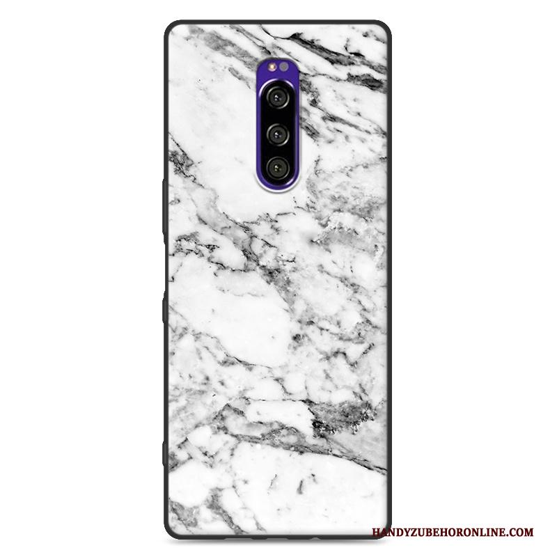 Sony Xperia 1 Hoesje Mobiele Telefoon Zacht Houtnerf Nieuw Zwart Trendy Merk Persoonlijk