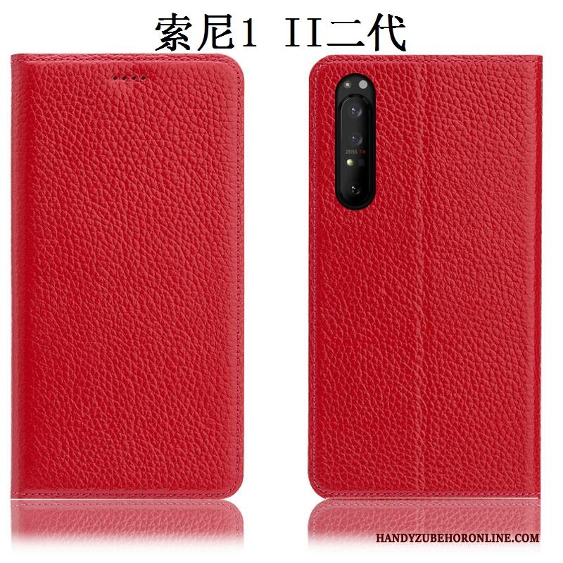 Sony Xperia 1 Ii Hoes Anti-fall Soort Aziatische Vrucht Rood Bescherming Hoesje Telefoon Folio