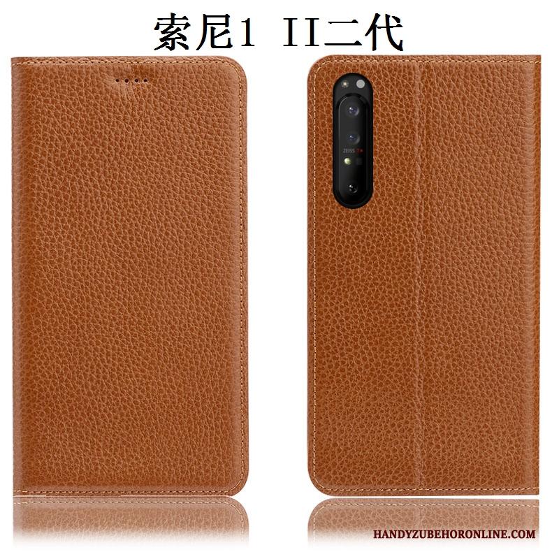 Sony Xperia 1 Ii Hoes Anti-fall Soort Aziatische Vrucht Rood Bescherming Hoesje Telefoon Folio