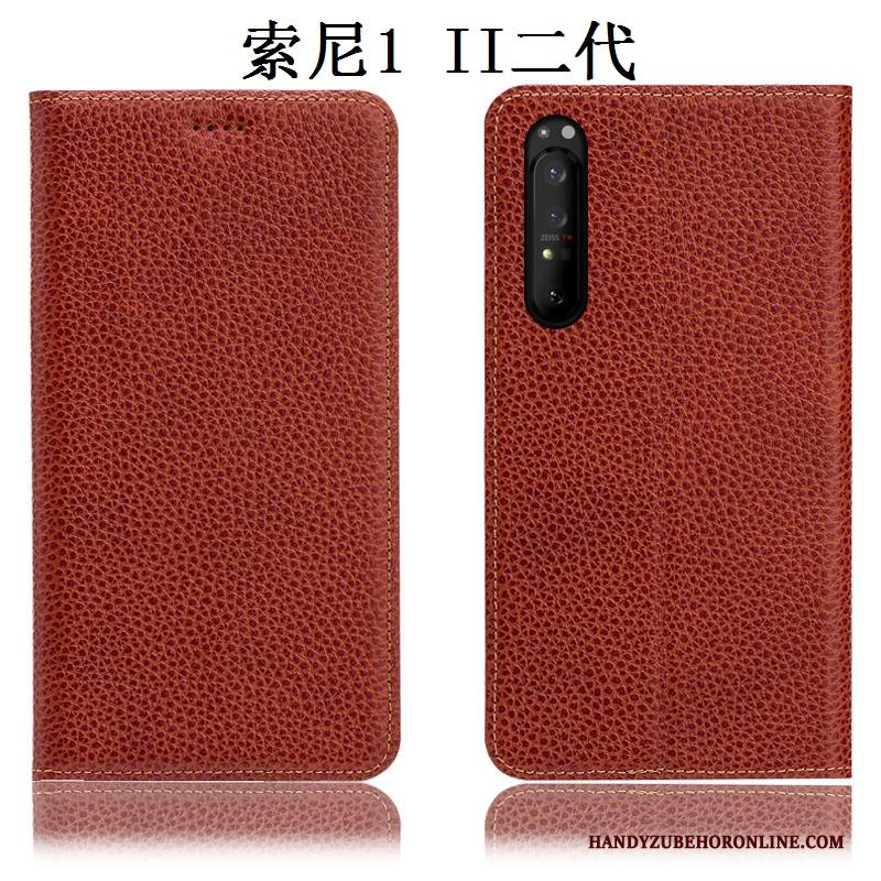 Sony Xperia 1 Ii Hoes Anti-fall Soort Aziatische Vrucht Rood Bescherming Hoesje Telefoon Folio