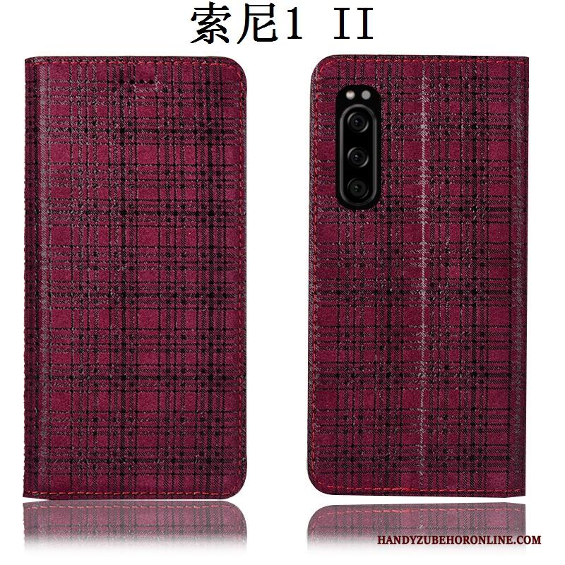 Sony Xperia 1 Ii Hoes Folio Anti-fall Leren Etui Hoesje Telefoon Bescherming All Inclusive