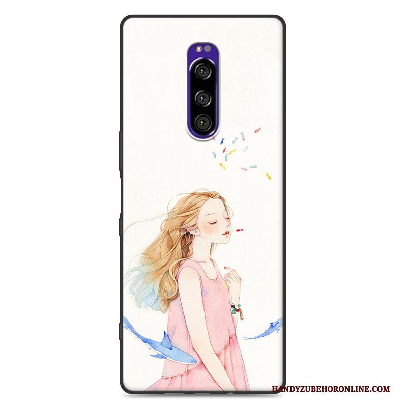 Sony Xperia 1 Siliconen Mini Hoesje Telefoon Anti-fall Kunst Groen Zacht