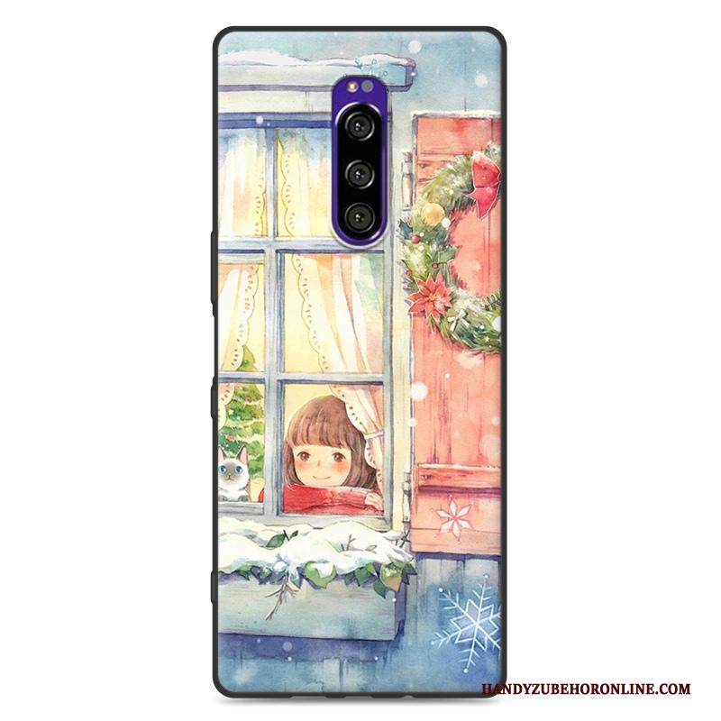 Sony Xperia 1 Siliconen Mini Hoesje Telefoon Anti-fall Kunst Groen Zacht