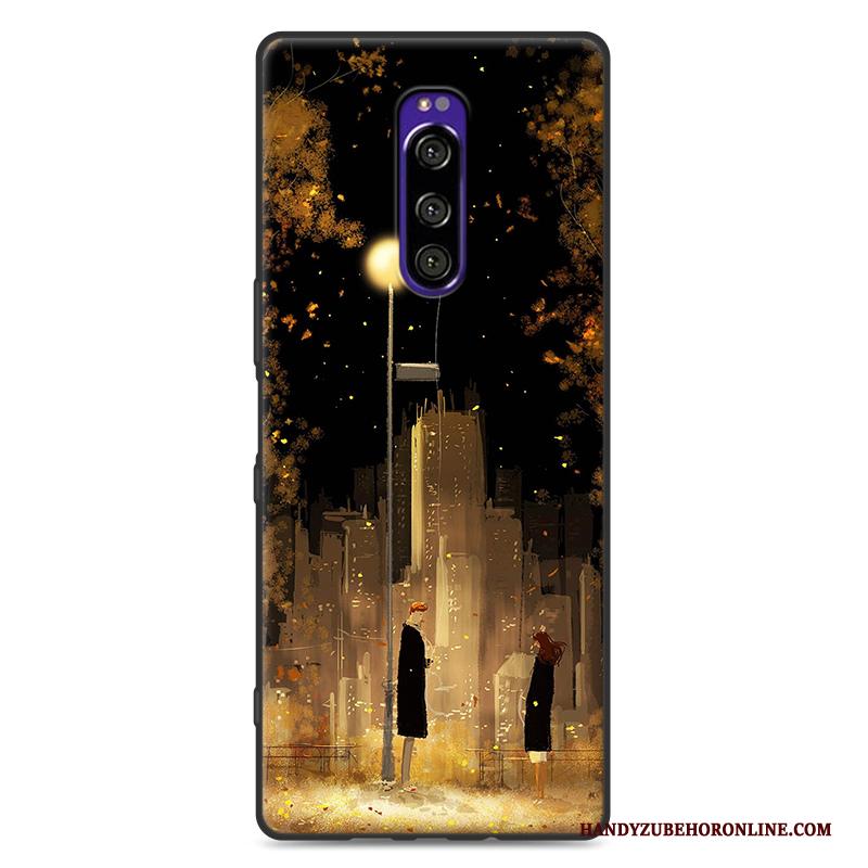 Sony Xperia 1 Siliconen Mini Hoesje Telefoon Anti-fall Kunst Groen Zacht