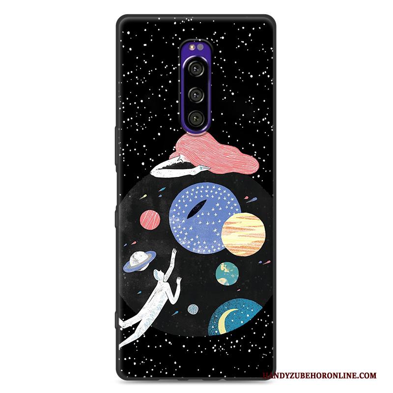 Sony Xperia 1 Siliconen Mini Hoesje Telefoon Anti-fall Kunst Groen Zacht