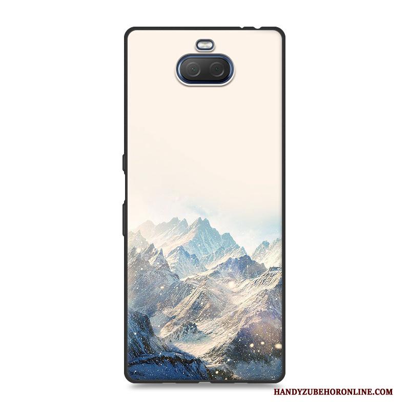 Sony Xperia 10 Geschilderd Siliconen Hoesje Telefoon Blauw Zacht Landschap All Inclusive