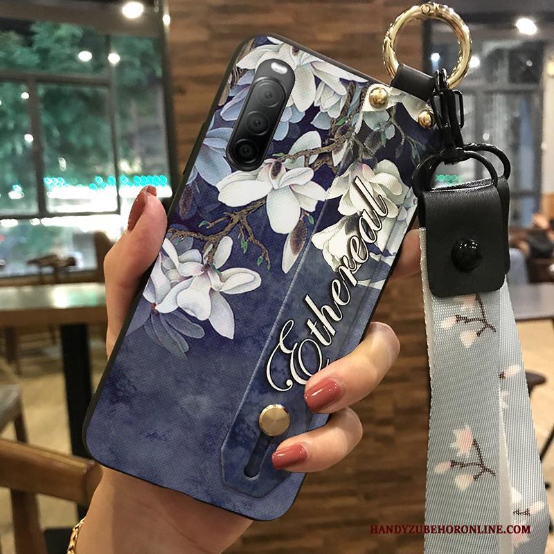 Sony Xperia 10 Ii Bloemen Hanger Ondersteuning Hoesje Telefoon Mini Bescherming Vers