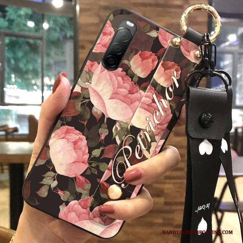 Sony Xperia 10 Ii Bloemen Hanger Ondersteuning Hoesje Telefoon Mini Bescherming Vers