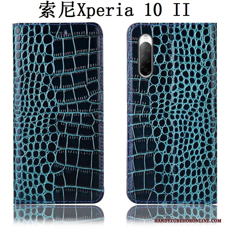 Sony Xperia 10 Ii Hoes Bescherming Anti-fall Leren Etui All Inclusive Hoesje Telefoon Zwart