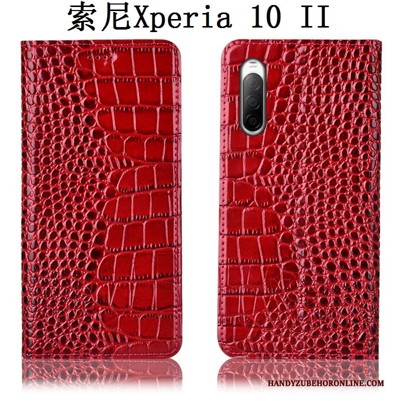 Sony Xperia 10 Ii Hoes Bescherming Anti-fall Leren Etui All Inclusive Hoesje Telefoon Zwart